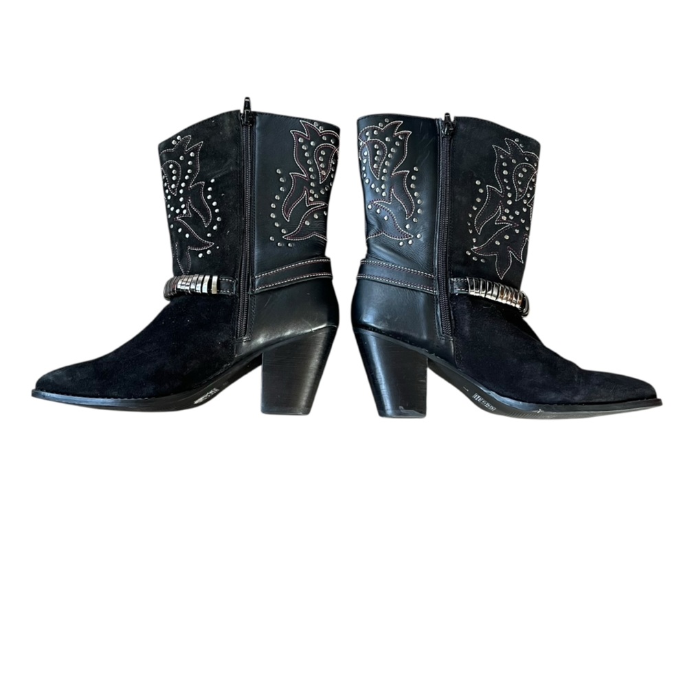 Idyllwind Tough Enough Black Leather Western Ankle Booties Size 6.5